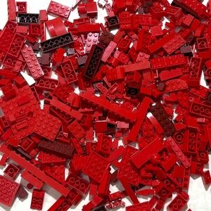 1 lb (16 oz) of Red LEGO of Bricks, Plates, Specialty Parts - Clean!
